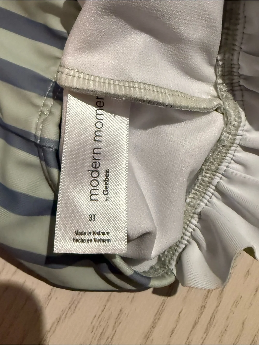 Modern Moments Gerber Girls 3T UPF‎ 50+ Striped Long Sleeve Swimsuit